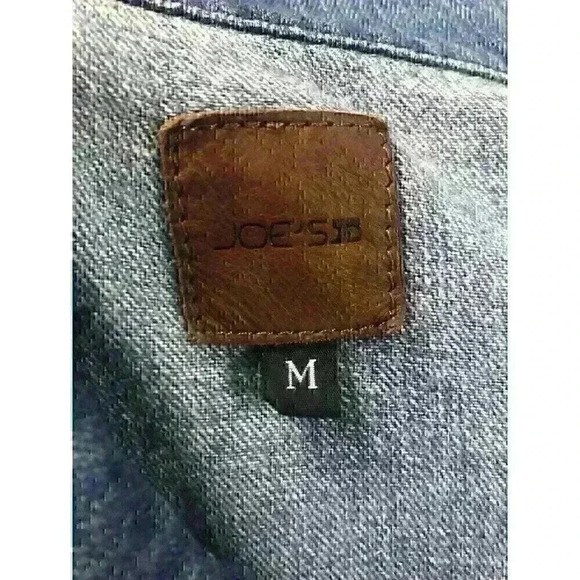 Joe's Blue Size M Men's Long Sleeve Collared Distressed Denim Button Up Jacket - Picture 11 of 12